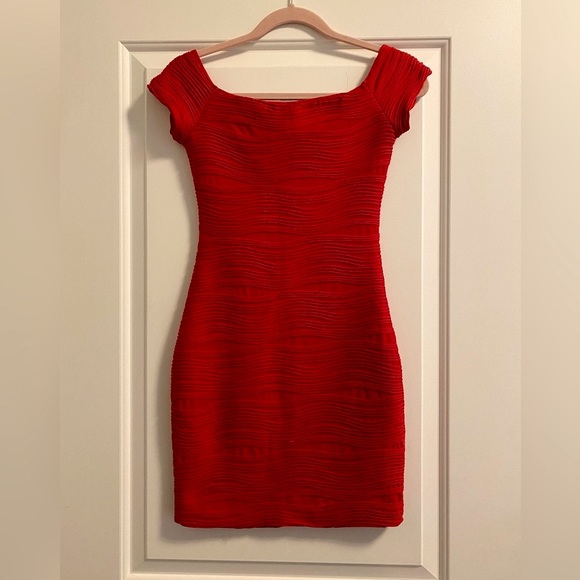 Y2K Wet Seal Red Textured Mini Dress - Picture 1 of 4